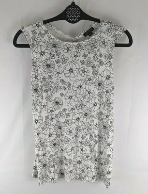 J. Jill Wearever Collection Women's XS Floral Tank Sleeveless Black/White Pretty • $17.21