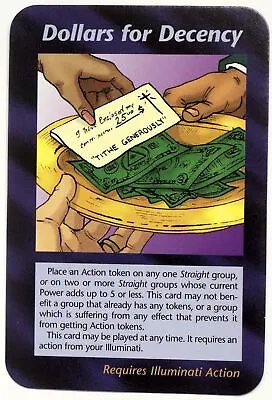 Dollars For Decency - INWO Unlimited Edition - Illuminati Order Card 1995 OOP • £10.50