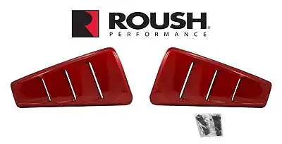 $249.95 • Buy 2005-2014 Mustang Roush 420099 Quarter Window Louvers Scoops Red Candy U6
