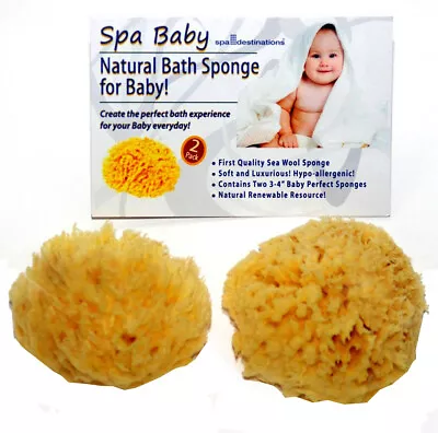  Spa Baby  Natural Wool Bath Sponge By Spa Destinations (2 Pack)  • $13.50