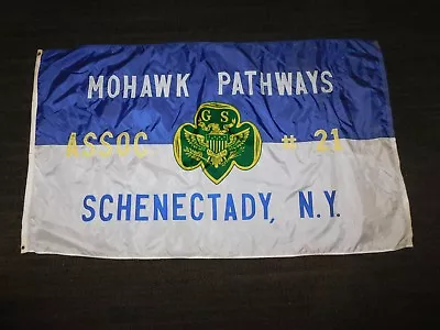 Vintage 60  X 35  Mohawk Pathways Girl Scouts #21 Schenectady Ny Flag Banner • $195.99