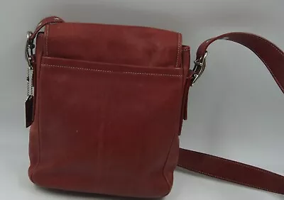 Vintage Coach Legacy Women Crossbody Bag Red Leather Flap Messenger Shoulder Bag • $45.49