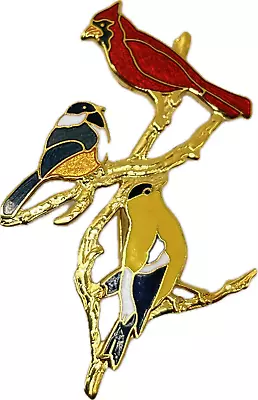 Signed FISH Enterprises Vintage BIRD BROOCH Pin Cloisonne Enamel Costume Jewelry • $5