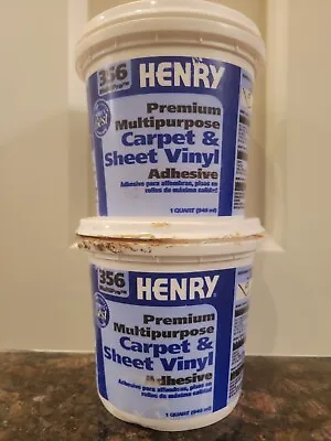 $30.99 • Buy 2( Two) Cans HENRY Premium Multipurpose CARPET & SHEET VINUL Adhesive 1 Quart Ea
