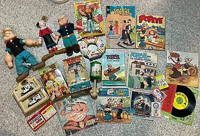 RARE VTG Popeye The Sailer Man Toys Items & Books (New & Used) Lot Of 22 Items! • $225