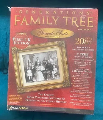 Generations - Family Tree - Grande Suite - UK Version 8.0 - 20 CD Set New • £45