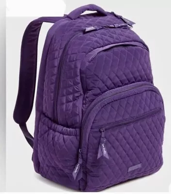 Vera Bradley Essential Large Quilted Backpack Elderberry NWT • $85