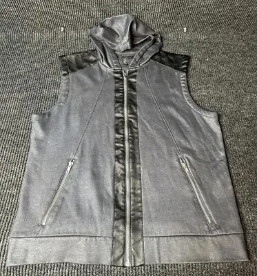 INC International Concept Vest Adult Medium Gray Hooded Sleeveless Coat Mens • $8