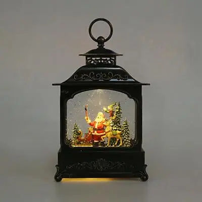 LED Christmas Lantern Nativity Scene Water Glitter Snow Globe Home Decorations • £34