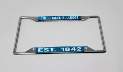 Vintage THE CITADEL Bulldogs Military College Metal License Plate Frame 1 • $17.50