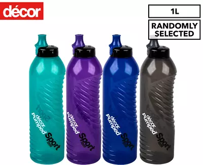 Decor Pumped Sports Slider Water Drink Bottle 1 Litre Assorted • $11.52