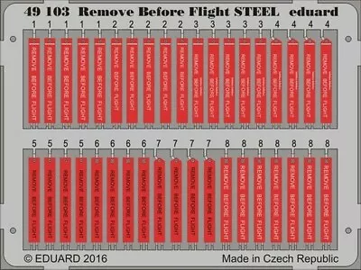 EDUARD MODELS 1/48 Aircraft- Remove Before Flight Steel Painted EDU49103 • $10.95