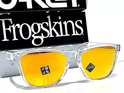 NEW Oakley FROGSKINS XS Polished Clear POLARIZED PRIZM 24K Gold Sunglass J9006 • $106.88