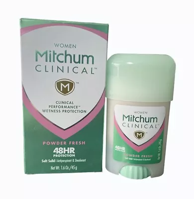 Mitchum Women Clinical Powder Fresh AntiPerspirant Deodorant Soft Solid 1.6oz • $17.99