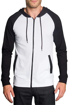 Victorious Men's Raglan Light Weight Zip Down Hoodie Fitness Sweater-TH864-A4G • $19.99