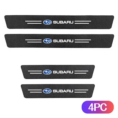 $8.99 • Buy 4pc For Subaru Car Door Sill Plate Step Scuff Cover Anti Scratch Protector Black