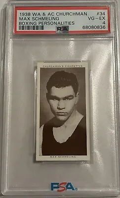 1938 WA & AC Churchman Boxing Personalities Max Schmeling 34 PSA 4 • $30