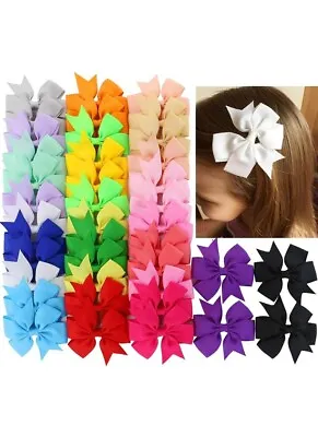 40 Pcs In Pairs 3 Boutique Hair Bows Clips Accessories For Girls Toddlers Kids • $8.15