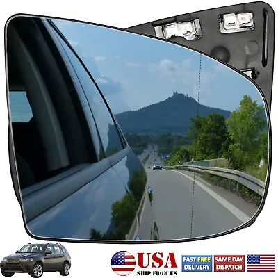 Right Passenger Side Door Wing Mirror Glass Heated For Bmw X5 X6 E70 E71 E72 • $20.99