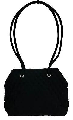Vera Bradley Classic Black Microfiber Signature Shoulder Bag • $20.99
