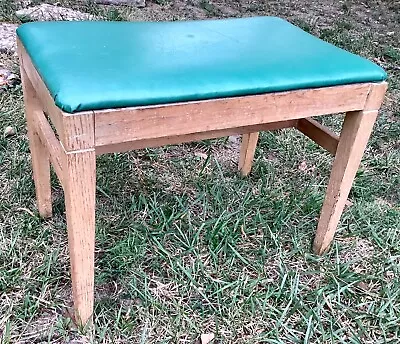 Antique Vintage Vanity Bench Stool Chair Seat Solid Piano Bench Wood  • $99.99