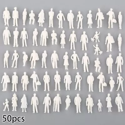 50/100Pcs Unpainted 1:75 Scale Model Railway Train People Figures  Gauge WHITE • $7.04