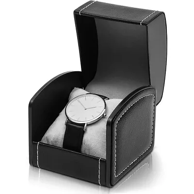 Faux Leather Watch Box Single Slot Storage Case Display Holder For Women Men • $11.99