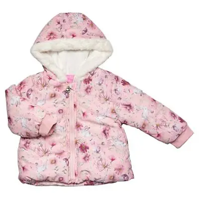 Baby Girls Jacket Flowers & Bunnies Design Jacket Padded Spanish Style • £14.39