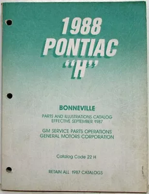 1988 Pontiac Bonneville Parts And Illustration Catalog • $94.04