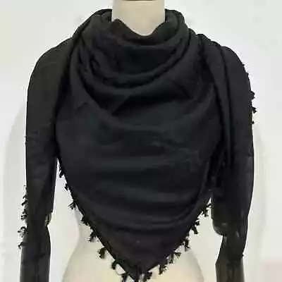 Shemagh Keffiyeh Arab Scarf Original Made In Palestine Kufiya Hatta Cotton Black • $33.92