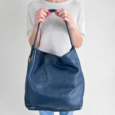 $225 • Buy Oroton Blue Leather Shoulder Bag / Tote