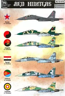 Aztec Decals 1/48 RED HUNTERS Part 1 Sukhoi Jet Fighters In Russia & Africa • $23.99