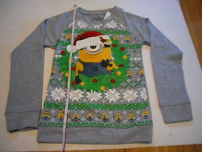 New ! Despicable Me Minion Christmas Grils Sweater Size XS S M L XL Gray Color  • $16.88