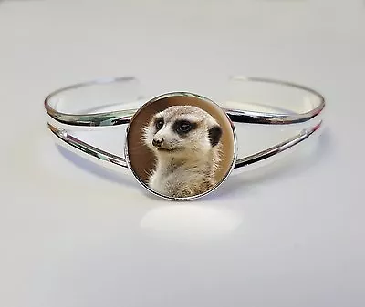 Meerkat On A Silver Plated Bracelet Bangle Costume Jewellery Ladies Gift L49 • $11.35