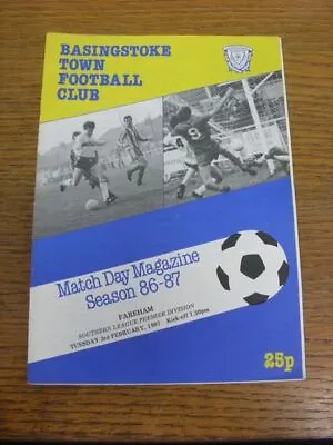 03/02/1987 Basingstoke Town V Fareham Town  (Team Changes Marks). FREE POSTAGE • £3.99