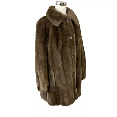 Tissavel Country Pacer Faux Mink Fur Coat Vintage Imported From France Size M • $99.99