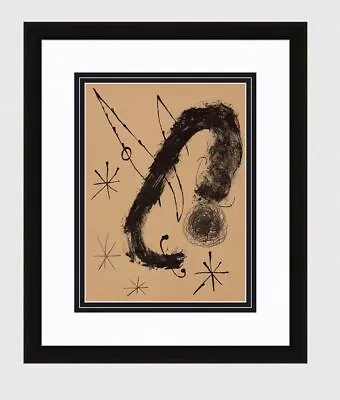 Impressive JOAN MIRO 1965 DETAILED Color Lithograph  Falling Stars  FRAMED COA • $524.25