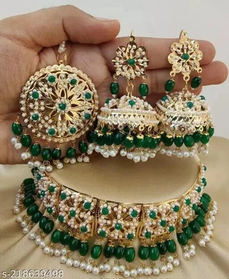 $50.52 • Buy Indian Bollywood Gold Plated AD CZ Kundan Choker Necklace Wedding Bridal Jewelry