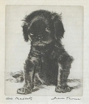 King Charles Spaniel - CUSTOM MATTED - Vintage Dog Art Print - 1936 Diana Thorne • $19.95