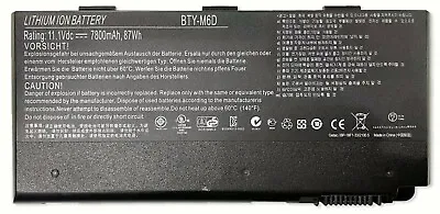 Battery For BTY-M6D MSI GT60 GX60 GT70 GT660 GX660 GT680 GT663R GX680 GT780 9CEL • $29.90