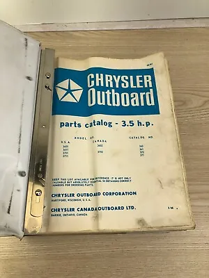 Chrysler Outboards Parts Manual In Large Binder ~ Covers 1960-1969 Models • £21.37
