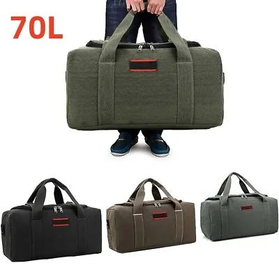 26  Large Canvas Gym Sports Duffle Bags Travel Casual Luggage Camping Hiking Bag • $17.89