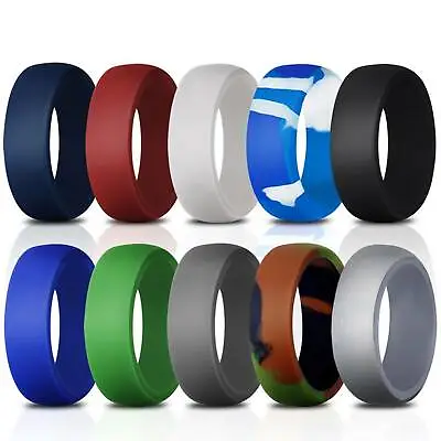 Silicone Exercise Ring For Men 10 Packs Flexible Rubber Wedding Engagement Bands • $10.99