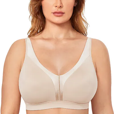 $53.23 • Buy DELIMIRA Women's No Underwire Bras Plus Size Full Coverage Unlined Support Bra