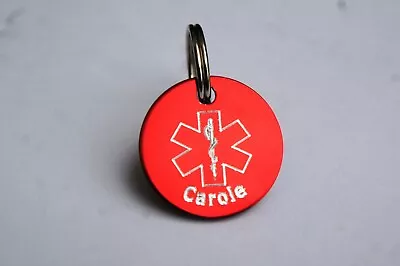 Personalised Medical Alert Engraved Tag Light Weight Pendant Engraved Both Sides • £4.95