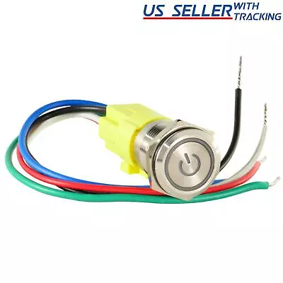 16mm 12V LED ON OFF Push Button Power Switch Latching With Wire Socket Harness • $8.69