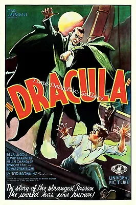 Vintage 1931 Bela Lugosi Dracula Horror Movie Poster - Available In 4 Sizes • $20