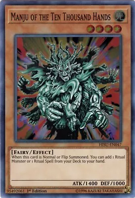 Yugioh! Manju Of The Ten Thousand Hands - HISU-EN047 - Super Rare - 1st Edition  • $1.02