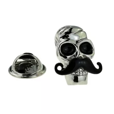 £4.99 • Buy Skull With Moustache Lapel Pin Badge X2AJTP874
