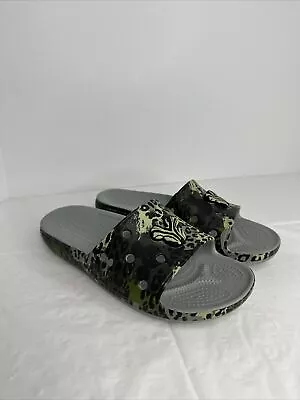 Disney Crocs Mickey Mouse Icon Women Sz 8 Animal Prints Camouflage Green Jungle • $24.95